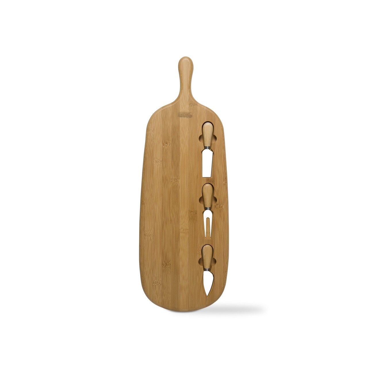 Natural Bamboo Cheeseboard and Utensils Set - 24" Cutting Board for Serving and Entertaining - Hand Wash Only